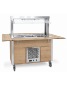 Carrello buffet armadiato refrigerato, con parafiato mobile - 3x1/1 GN - colore Rovere - cm 113x68x144h