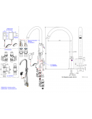 Miscelatore elettronico canna alta girevole, alimentazione elettricità - Ø mm 25 -  mm 210x370h