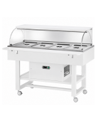 Carrello refrigerato in legno con cupola - 4 x GN 1/1 - colore laccato bianco - temp. +2°C +10°C - cm. 148x90x126h