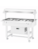 Carrello refrigerato in legno - Colore Bianco - Temperatura +2 / +10 °C - 4 x GN 1/1 - cm 148x112x141h