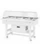 Carrello refrigerato in legno con cupola - Temperatura -5° / +5°C - Colore Laccato Bianco - 4xGN1/1 - cm 148x112x125h