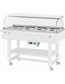 Carrello refrigerato in legno - Colore Bianco- Temperatura -5 / +5 °C - 4 x GN 1/1 - cm 148x112x141h