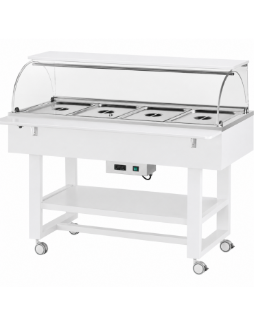 Carrello refrigerato in legno - Colore Bianco- Temperatura -5 / +5 °C - 4 x GN 1/1 - cm 148x112x141h