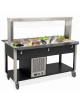 Carrello buffet refrigerante con parafiato fisso - colore Nero - 5 x GN 1/1 - cm 193x68x144h