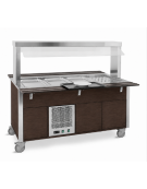 Carrello refrigerante armadiato, con parafiato fisso - colore Wengè - 5xGN 1/1 - cm 193x68x144h