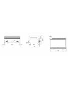 Fry Top a gas da banco, piastra doppia liscia cromata da cm 99,6x52 - potenza totale 11,4 Kw - cm 100x65x28h