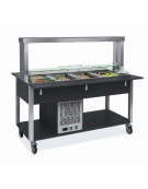 Carrello buffet refrigerato con parafiato mobile - 5x1/1 GN - colore Nero - cm 193x68x144h