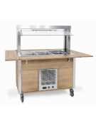 Carrello buffet armadiato refrigerato, con parafiato mobile - 5x1/1 GN - colore Rovere - cm 193x68x144h
