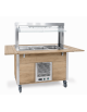 Carrello buffet armadiato refrigerato, con parafiato mobile - 5x1/1 GN - colore Rovere - cm 193x68x144h