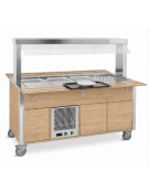 Carrello refrigerante armadiato, con parafiato fisso - colore Rovere o Wengè - 5xGN 1/1 - cm 193x68x144h