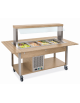 Buffet refrigerato 6x1/1 GN con parafiato fisso - colore Rovere - illuminazione a LED - cm 226x68x144h