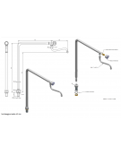 Rubinetto monoforo a bandiera con canna a "S" mm Ø18×220 - mm 660x650h