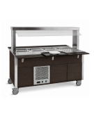 Carrello refrigerante armadiato, con parafiato fisso - colore Wengè - 4xGN 1/1 - cm 161x68x144h
