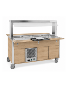 Carrello refrigerante armadiato, con parafiato fisso - colore Rovere - 4xGN 1/1 - cm 161x68x144h