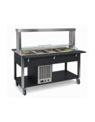 Carrello buffet refrigerato con parafiato mobile - 4x1/1 GN - colore Nero - cm 161x68x144h