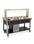 Carrello buffet refrigerante con parafiato fisso - colore Nero - 6 x GN 1/1 - cm 226x68x144h