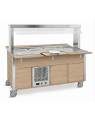 Carrello refrigerante armadiato, con parafiato fisso - colore Rovere o Wengè - 6xGN 1/1 - cm 226x68x144h