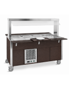 Carrello refrigerante armadiato, con parafiato fisso - colore Wengè - 6xGN 1/1 - cm 226x68x144h