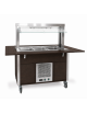 Carrello buffet armadiato refrigerato, con parafiato mobile - 4x1/1 GN - colore Wengè - cm 161x68x144h