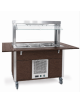 Carrello buffet armadiato refrigerato, con parafiato mobile - 6x1/1 GN - colore Wengè - cm 226x68x144h