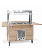 Carrello buffet armadiato refrigerato, con parafiato mobile - 6x1/1 GN - colore Rovere - cm 226x68x144h