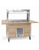 Carrello buffet armadiato refrigerato, con parafiato mobile - 6x1/1 GN - colore Rovere - cm 226x68x144h