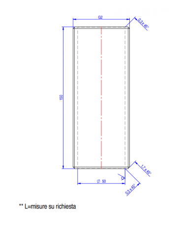 Nipplo 2" - mm Ø 50x150h
