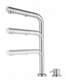 Rubinetto miscelatore monoforo in acciaio AISI 316 con doccetta estraibile e levetta - canna mm Ø28x215 - altezza variabile
