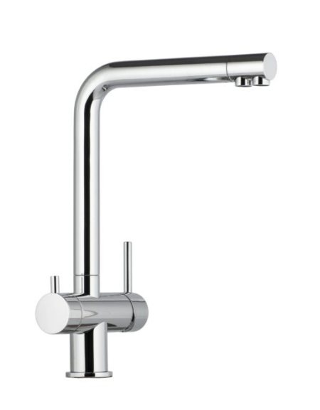 Rubinetto miscelatore monoforo a 3 vie in ottone cromato - mm 212,5x331h