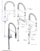 Rubinetto miscelatore monoforo  con canna girevole e doccia dual jet - altezza mm 440