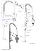 Rubinetto miscelatore monoforo con canna girevole e doccia light, - altezza mm 560