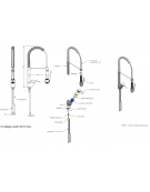 Rubinetto miscelatore monoforo con asta girevole e doccia light - altezza mm 530