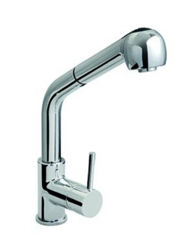 Rubinetto miscelatore monoforo verticale con doccia estraibile - mm 225x345h