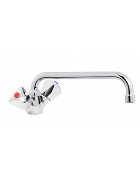 Rubinetto miscelatore monoforo con canna a ‘D’ mm Ø18×250 e maniglie a stella
