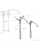 Rubinetto miscelatore monoforo con canna a ‘D’ mm Ø18×250 e maniglie a stella