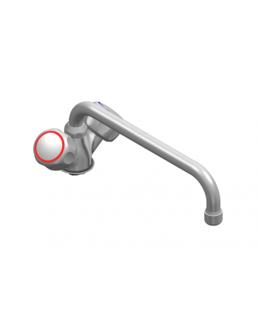 Rubinetto miscelatore monoforo con canna a ‘D’ mm Ø18×250 e maniglie Rotonde