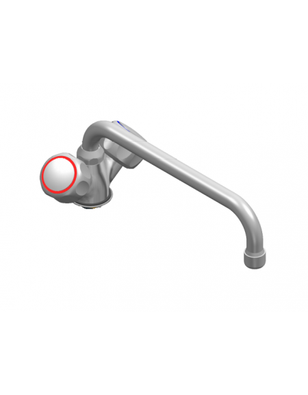 Rubinetto miscelatore monoforo con canna a ‘D’ mm Ø18×250 e maniglie Rotonde