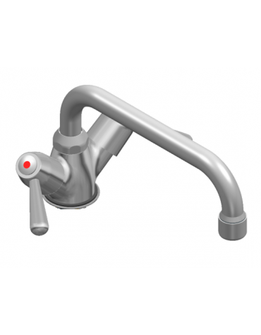Rubinetto miscelatore monoforo con canna a ‘D’ mm Ø18×190 e maniglie a leva