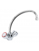 Rubinetto monoforo a lavello con canna "U" Ø18×240 e maniglie rotonde