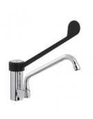 Rubinetto miscelatore monoforo con leva clinica in plastica nera e canna girevole mm ø20x200