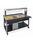 Buffet termico 3xGN1/1 colore Nero, con parafiato fisso - illuminazione a LED - cm 113x68x144h