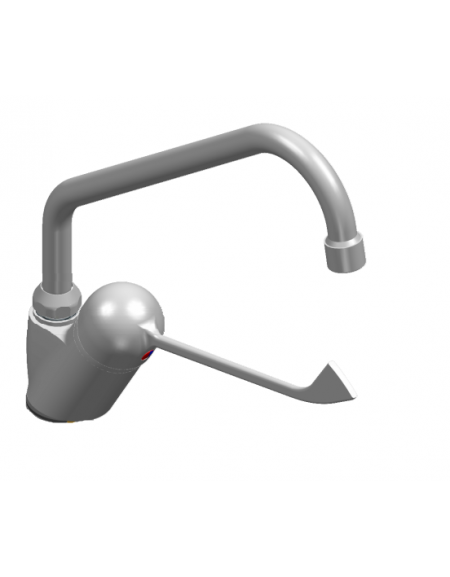 Rubinetto miscelatore monoforo con canna a "C" Ø mm 18 e leva Clinica - mm 250x295h