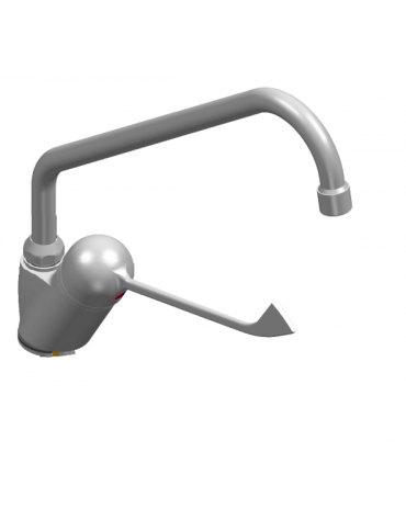 Rubinetto miscelatore monoforo con canna a "C" Ø mm 18 e leva Clinica - mm 300x330h