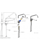 Rubinetto miscelatore monoforo con canna a "C" Ø mm 18 e leva Clinica - mm 300x330h