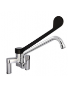 Rubinetto biforo miscelatore a lavello con leva clinica in plastica nera - Lunghezza canna mm 200