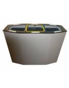 Cestone per la raccolta differenziata a 3 settori in acciaio zincato e vernicato da Lt 150 - cm 99x38,5x80h