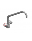 Rubinetto monoforo a Lavello con Maniglie Rotonde e Canna “C” mm Ø24x350