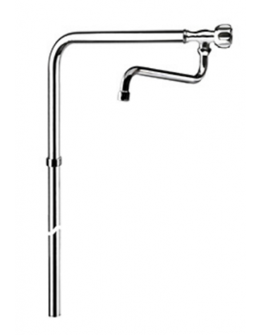 Rubinetto monoforo a bandiera con canna "S" mm Ø18x270 - Tubo in acciaio AISI 304 - Altezza cm 134