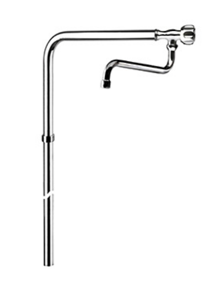 Rubinetto monoforo a bandiera con canna "S" mm Ø18x270 - Tubo in acciaio AISI 304 - Altezza cm 134