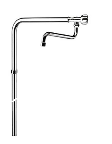 Rubinetto monoforo a bandiera con canna "S" mm Ø18x270 - Tubo in acciaio AISI 304 - Altezza mm 850